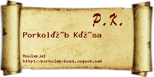 Porkoláb Kósa névjegykártya